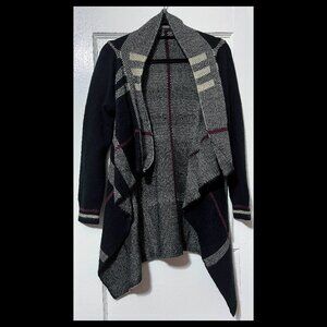 JohnFashion Sweater Womens Colorblock Long Sleeve Open Front Cardigan XL EUC